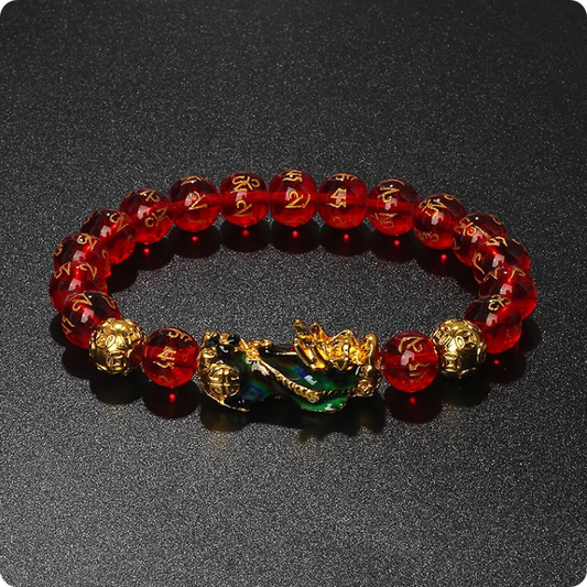 Pulsera Feng Shui con piedras de Ágata Roja